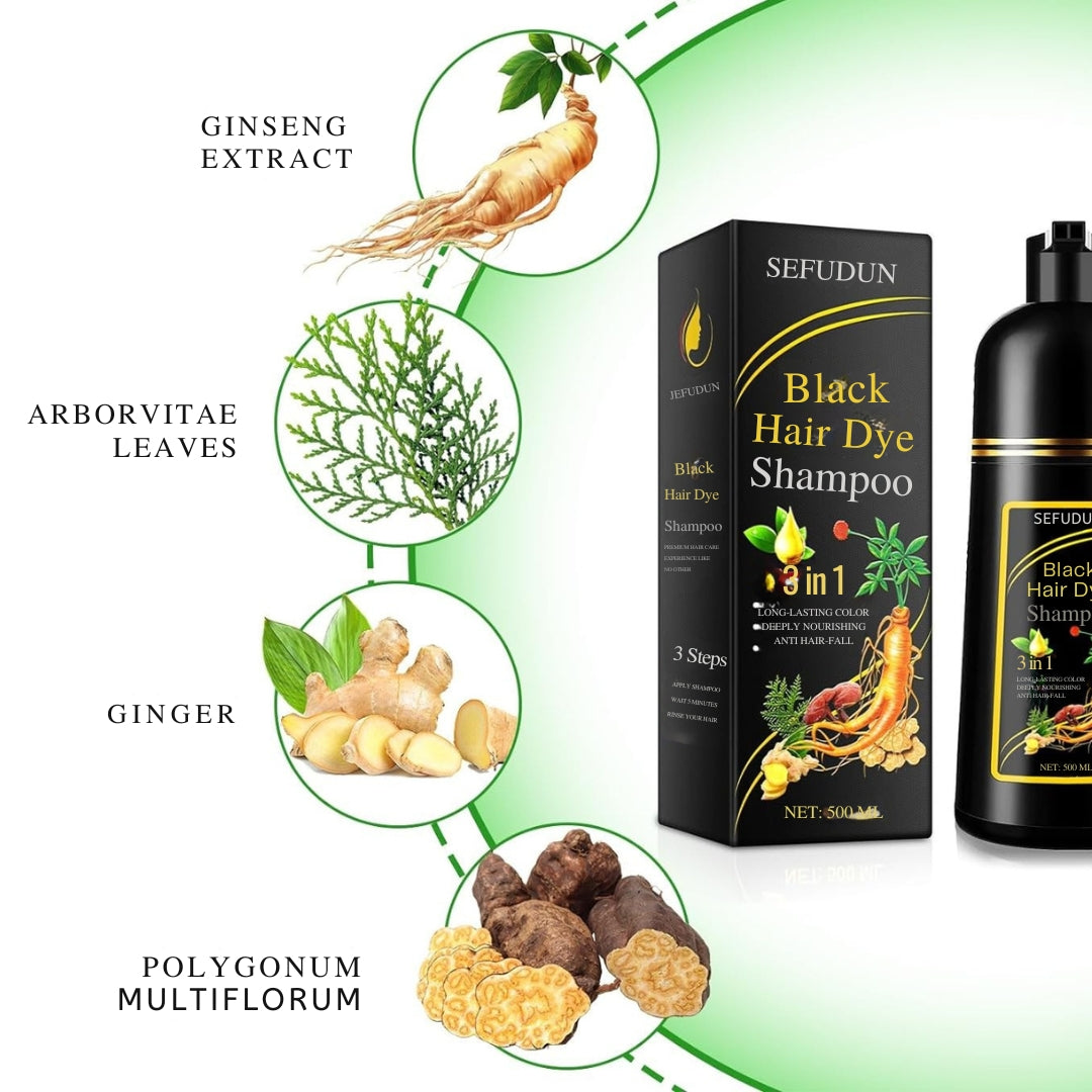 EELHOE Champú Cubre Canas Negro 3 en 1