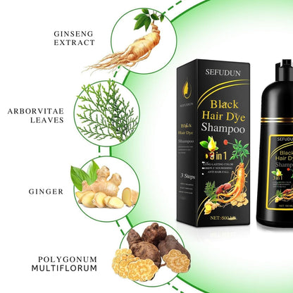 EELHOE Champú Cubre Canas Negro 3 en 1